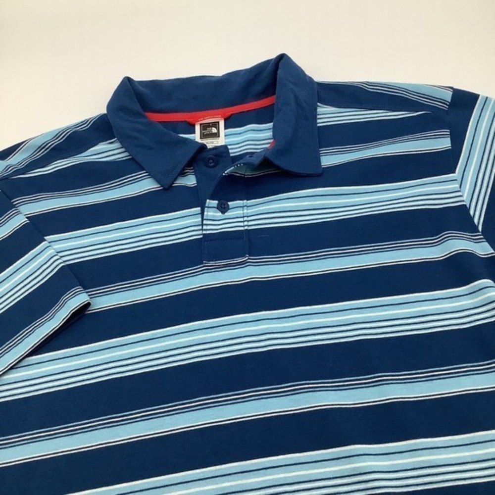 The North Face Mens Short Sleeve Polo Shirt‎ Blue Striped Size XL